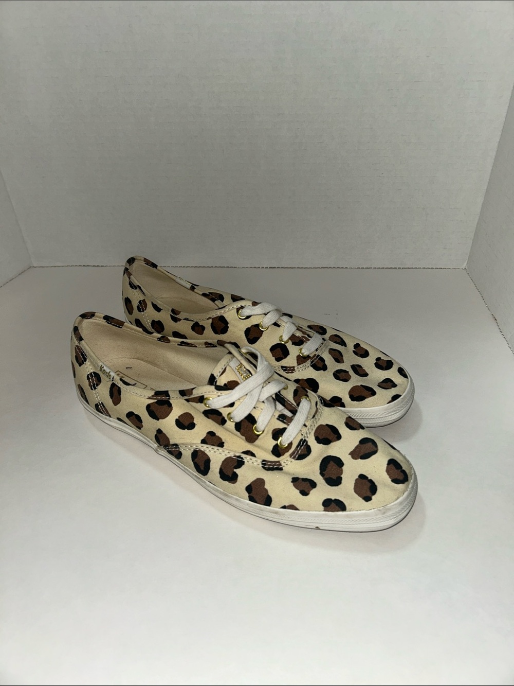 Keds Leopard Print Canvas Sneakers - Cream, Brown, Black